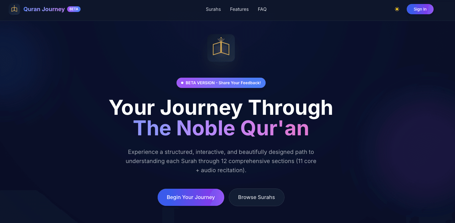 Quran Journey app preview
